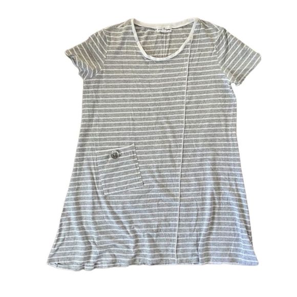 Neon Buddha dress Mojave Women Small Gray White Stripe Stretch Cotton Travel - Picture 2 of 8